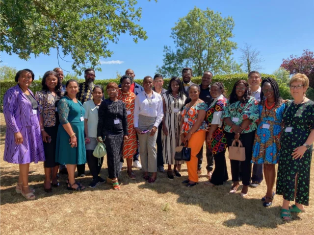 RISE MSE July 2025 - graduates with Moriam Adekunle (far left) Dr Joan Myers (eighth from left) and Liz Fenton OBE (far right)